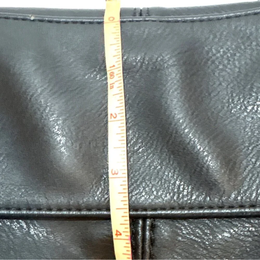 Antik Kraft Black Faux Leather Shoulder Bag With Gold-Tone Accents & Pink Patter